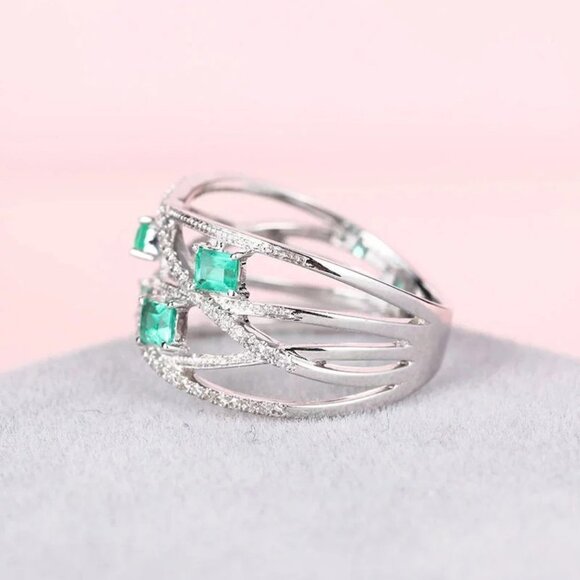 🍁 Fashion Cross Multi Layer Romantic Gems Zircon Rings for Women, EVGG1300 - Picture 4 of 6